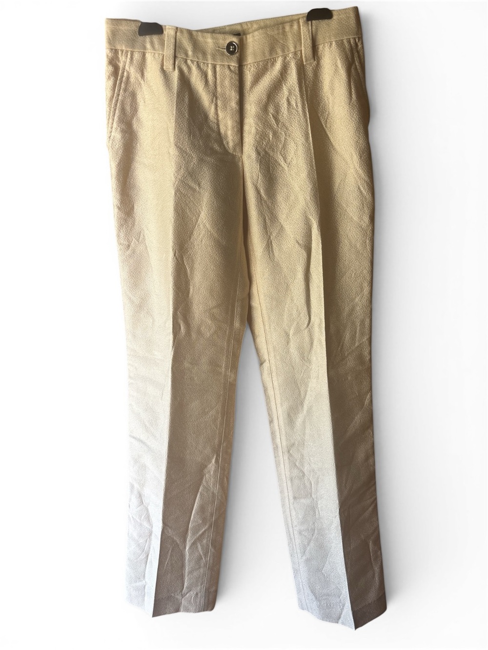 Dolce & Gabbana Champagne Beige Silk-Blend Pants